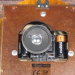 A clock with the speaker mounted to the back of the movement (Hermle 70883-Q12214). The sound is not as good when the speaker is mounted this way.