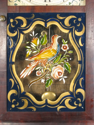 Replacement tablet, a reproduction of an original. Painted on old glass by Lee Davis.