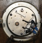 IMG_6359 This clock uses a manual start Sangamo motor. The starting lever is below the set knob at the top.