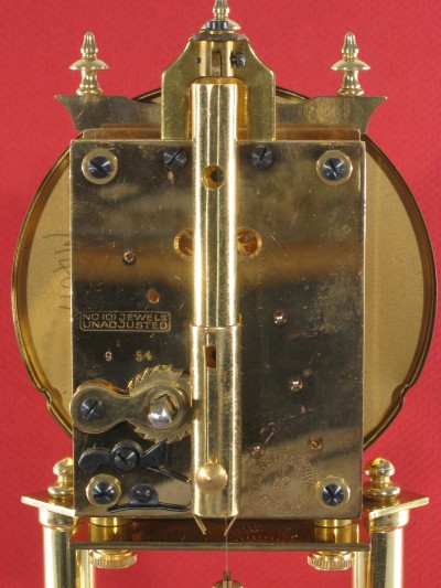 Schatz standard movement. Horolovar back plate no. 1014A. Date code 9 54 (September 1954).