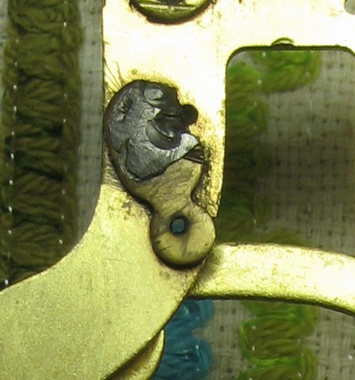 Showing the Rathbun bushing on the back of the movement
