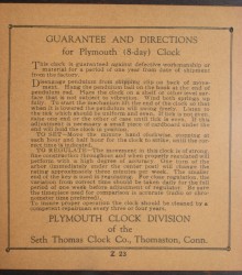 Instruction label inside the back door