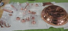 The parts as received from being copper plated by Ken's Clock Clinic