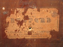 Label on back. "Bedford" is the model name.