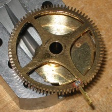 Repairing broken gear tooth in the hour wheel